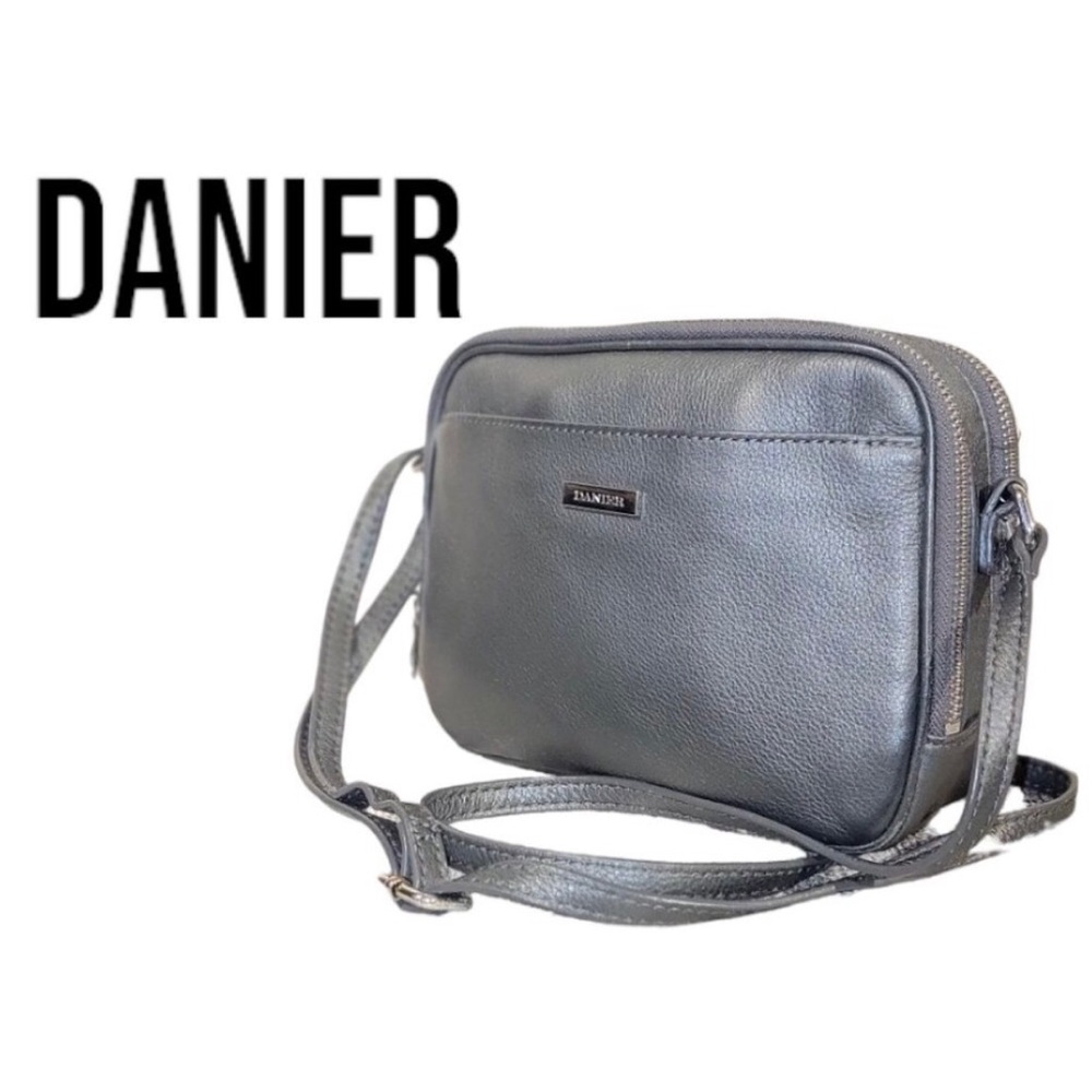 Danier leather silver/grey crossbody new without tags.